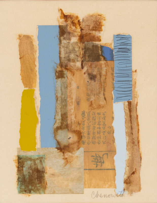 Untitled (Collage with Blue & Yellow), Collage, circa 1960-1980