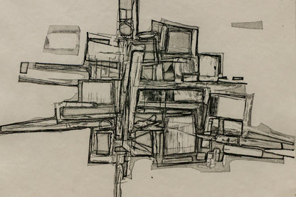 Flight  (Geometric Abstraction in Black and White), Print, circa 1950