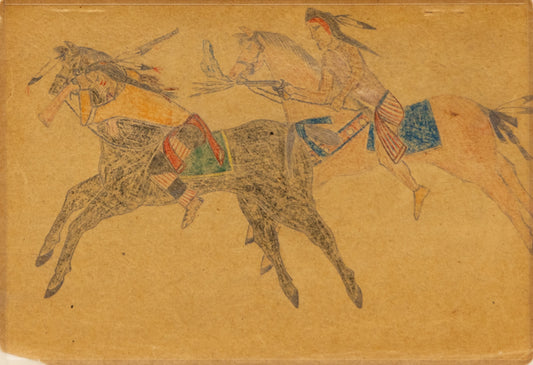artwork for sale. Two Warriors on Horseback, circa 1970-1999