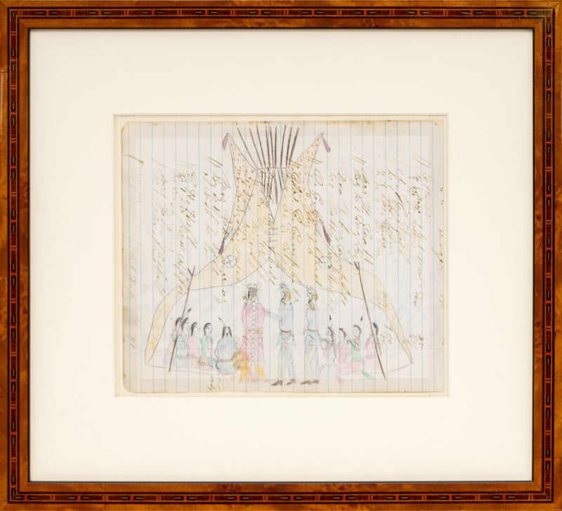 Two US Soldiers with Native Americans, circa 1970-1999