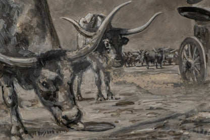 Untitled (Cowboy & Longhorns), Painting