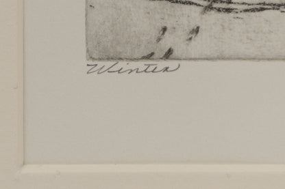 Winter (Snowy Landscape with Church and Aspens), Print, circa 1940