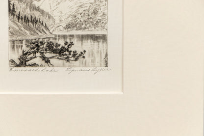 Shock Corn, Print, circa 1937, Lyman Byxbe (1886-1980), vintage fine art, Horizontal, Small, Framed, etching, paper, circa 1937, 1900-1949, 1930s, 20th CENTURY (1900-1999), Lyman, Byxbe, Landscape, 7 ¼ x 9 inches