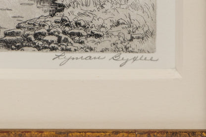 Aspens (Landscape with Aspens and River), Print, circa 1930-1960