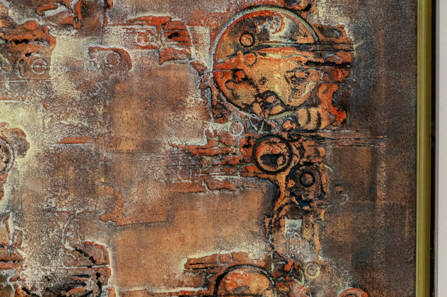 Transfiguration (Abstract composition in Beige, Yellow, and Rust), Painting, circa 1960-1970