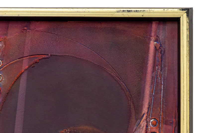 Metamorphosis (Abstract composition in Red, Mauve, and Purple), Painting, circa 1960-1970