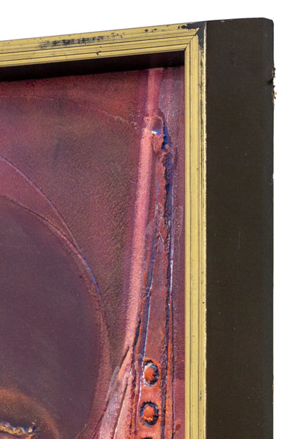 Metamorphosis (Abstract composition in Red, Mauve, and Purple), Painting, circa 1960-1970