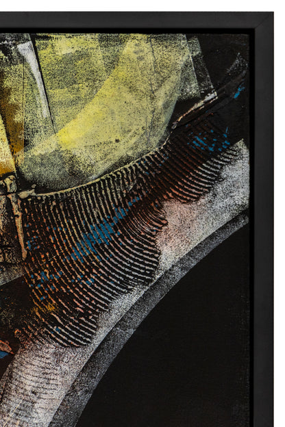Abstract Dancer (Abstract Composition in Red, Ochre, and Yellow on a Black Field), Painting, circa 1960-1970