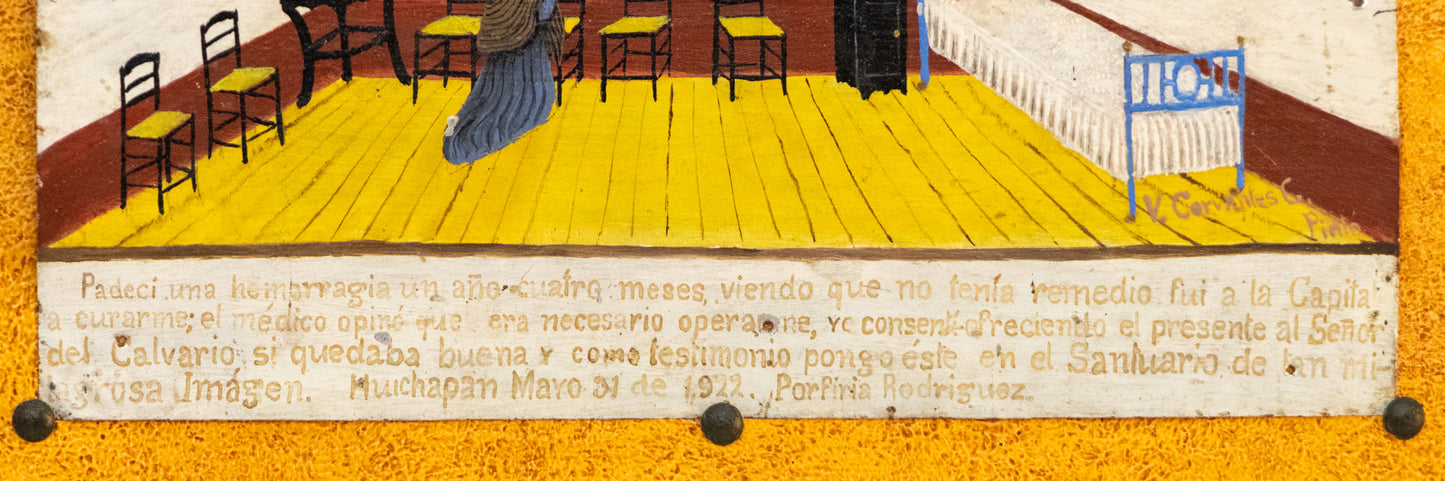 Ex Voto; Holy Tribute for the Return to Good Health, Retablo, 1922