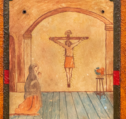 Ex Voto; Holy Tribute for Saving a Brother, Retablo, circa 1925