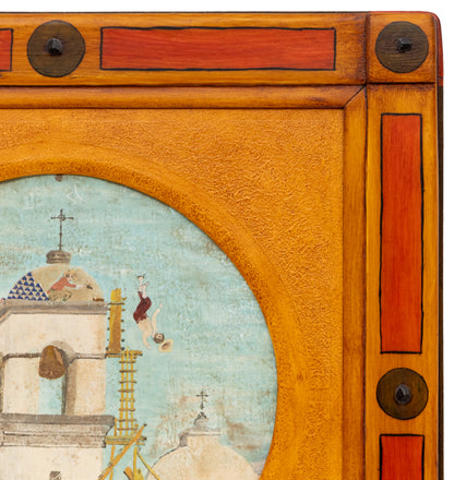 Ex Voto; Holy Tribute for the Healing from Falling off the Church Bell Tower., Retablo, dated 1934