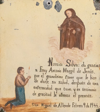 Ex Voto; Holy Tribute for the Return of Good Health, Retablo, 1944