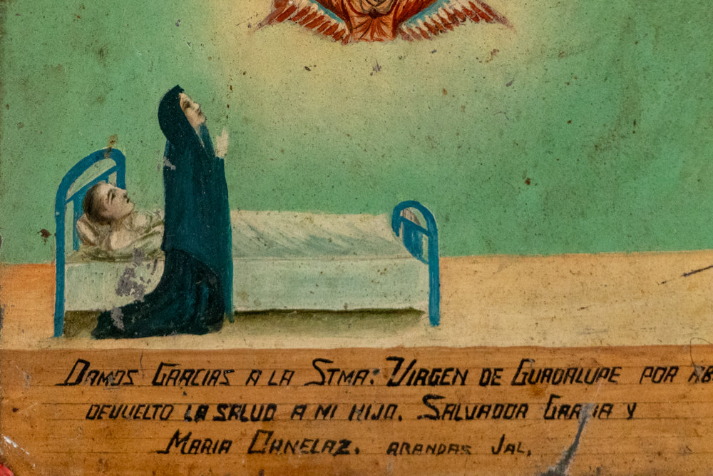 Ex Voto; Holy Tribute for the Healing of a Son, Retablo, circa 1940