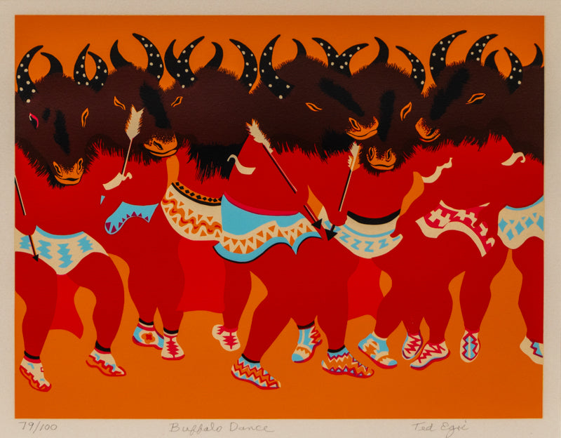 Ted Egri (1913-2010) artwork for sale. Buffalo Dance 79/100, Print