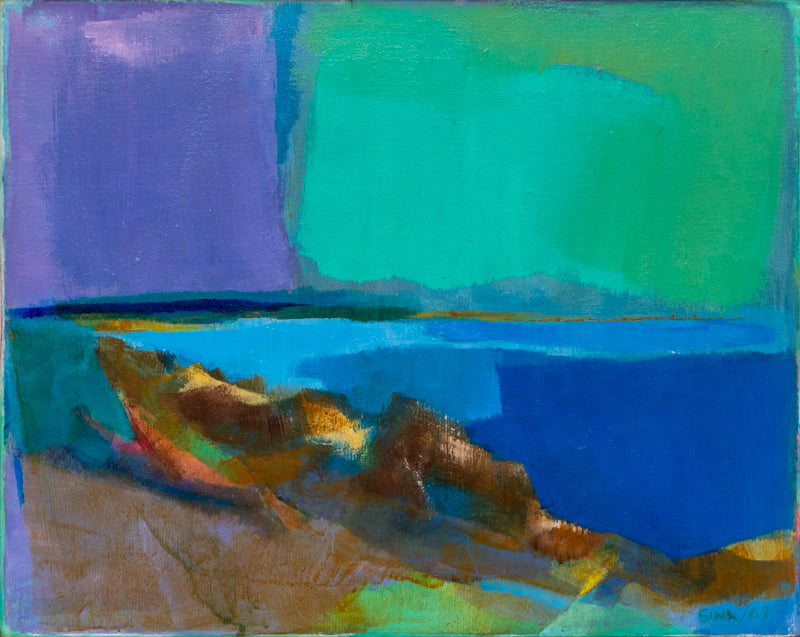 Ann Sink (1924-2019) artwork for sale. Rocky Shore, Painting, dated 1967, Denver, Colorado, Art Gallery)