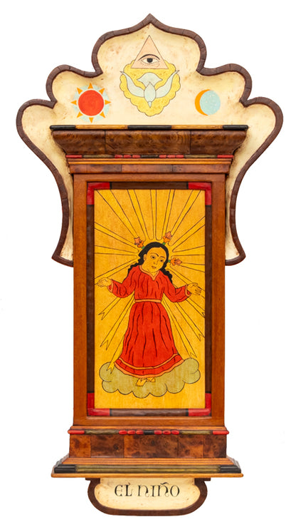 El Nino (Boy on Cloud), Retablo, dated 2021