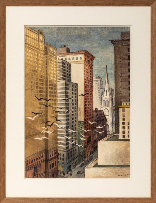 When the Bells Chime (New York City), Painting, dated 1939