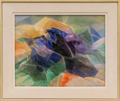 Above the Plains (Semi Abstract Colorado Landscape), Painting, circa 1970