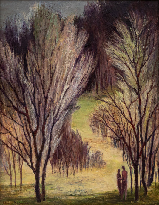 Early Spring, Painting, dated 1944, Ethel Magafan (1916-1993), Painting, 10 ½ x 13 ½ inches, Shipbox: ShipBox-S, Horizontal, Small, Framed, oil, masonite, dated 1944, 1900-1949, 1940s, 20th CENTURY (1900-1999), Ethel, Magafan, Landscape, Women Artists, Broadmoor Art Academy - Colorado Springs Fine Arts Center, Woodstock Artist Colony, Fine Art