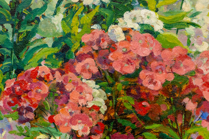 No. 2 White and Pink Phlox (Flowers in a Garden), Painting, circa 1920