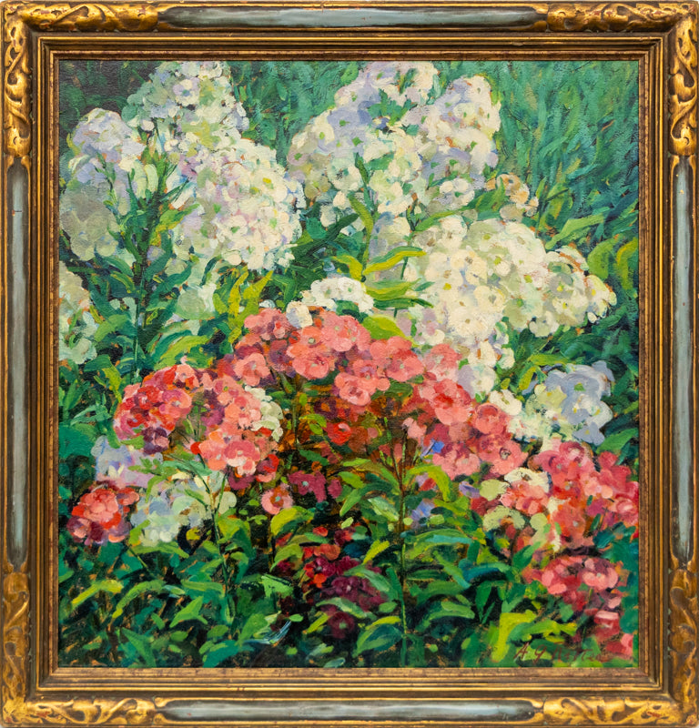 No. 2 White and Pink Phlox (Flowers in a Garden), Painting, circa 1920