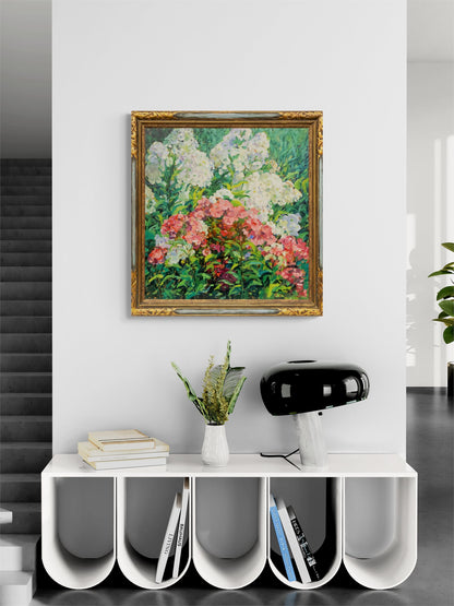 No. 2 White and Pink Phlox (Flowers in a Garden), Painting, circa 1920