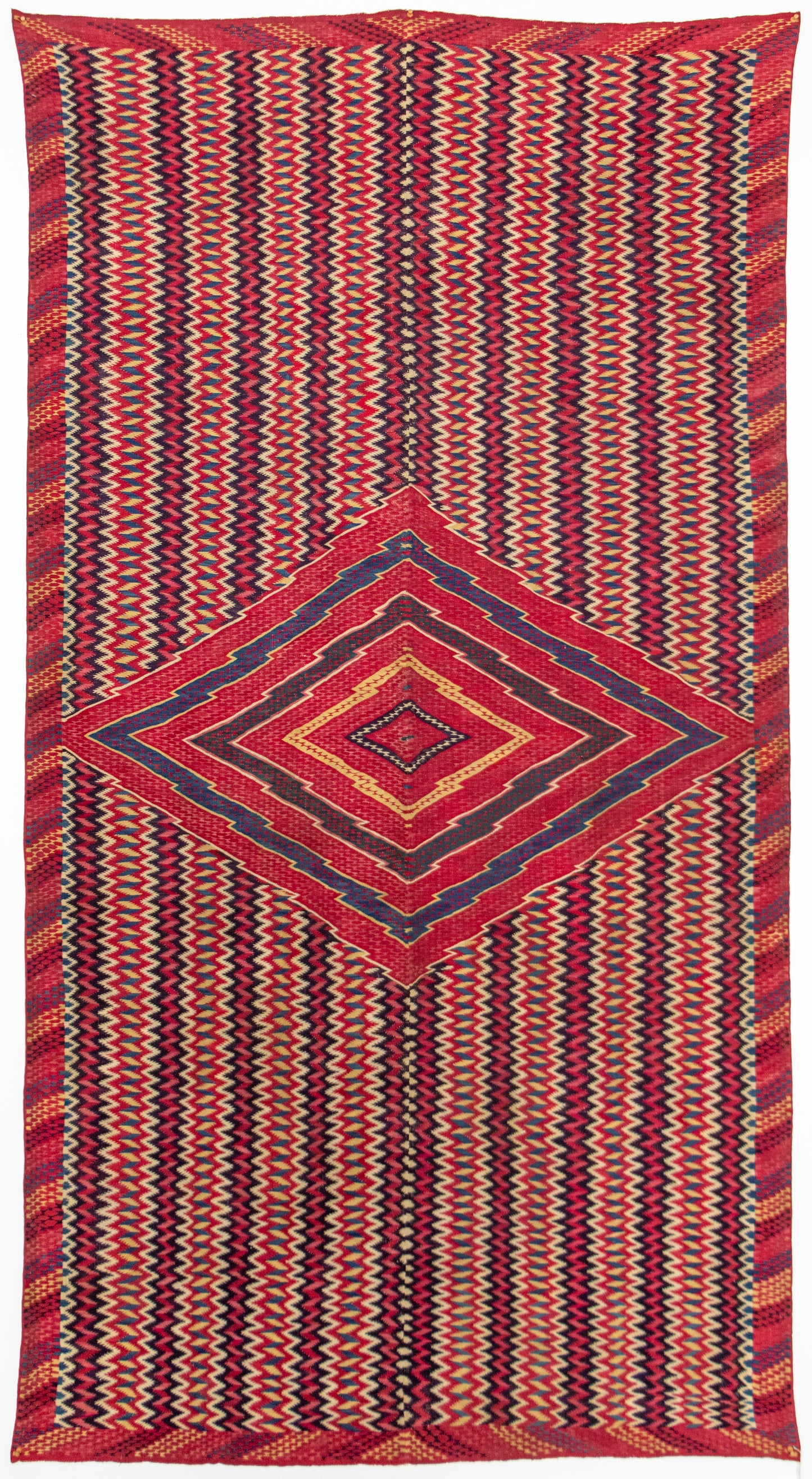 19th Century Mexican Saltillo Serape, circa 1880, cochineal dye, indigo dye, and vegetal dye on wool Saltillo Serape