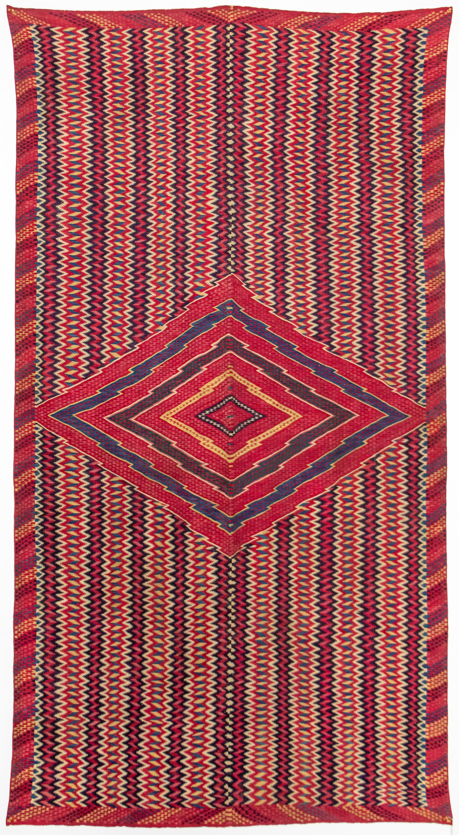 19th Century Mexican Saltillo Serape, circa 1880, cochineal dye, indigo dye, and vegetal dye on wool Saltillo Serape