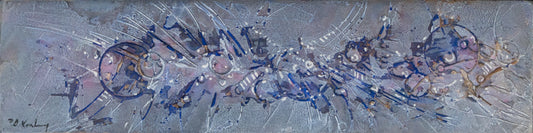 Pawel Kontny (1923-2002) artwork for sale. Rhapsody in Blue (Abstract in Blue, Gray, and Mauve), Painting