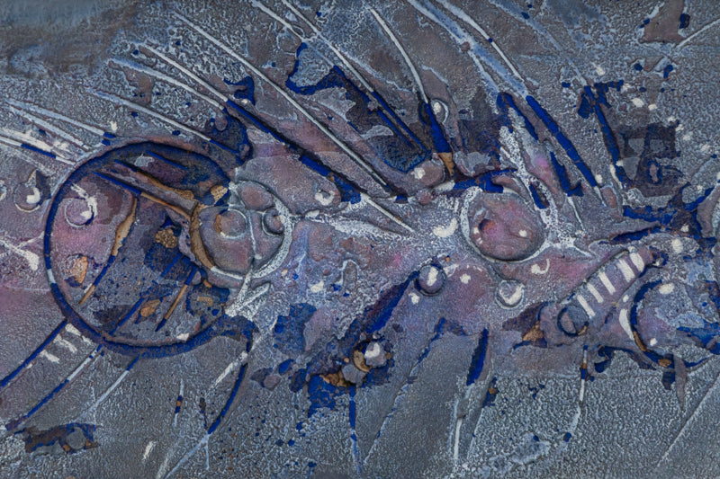 Rhapsody in Blue (Abstract in Blue, Gray, and Mauve), Painting