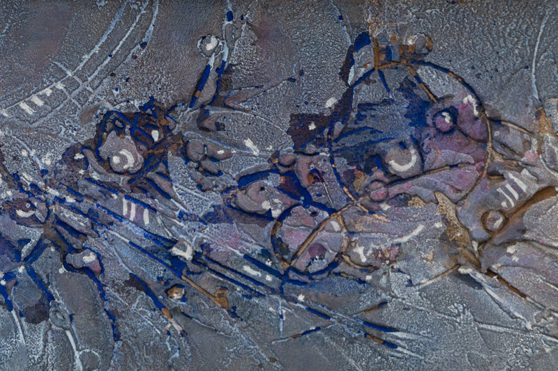 Rhapsody in Blue (Abstract in Blue, Gray, and Mauve), Painting