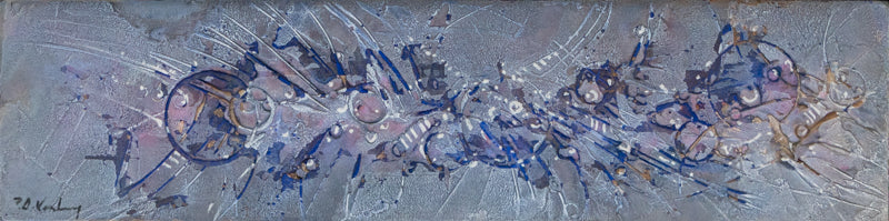 Rhapsody in Blue (Abstract in Blue, Gray, and Mauve), Painting