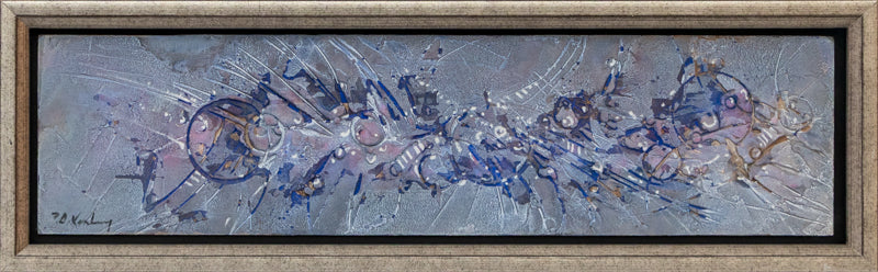 Rhapsody in Blue (Abstract in Blue, Gray, and Mauve), Painting