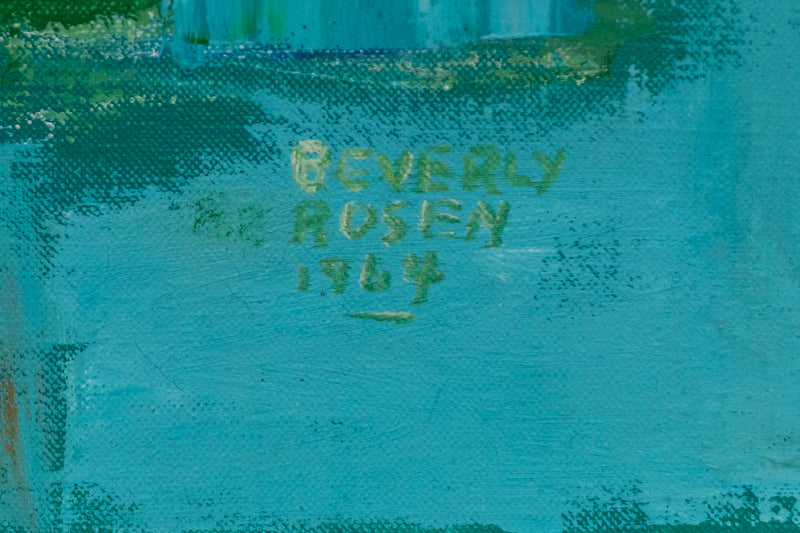 Jacob Ladder (Abstract in Pink, Red, Orange, Yellow, and Blue), Painting, dated 1964