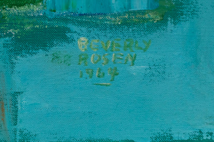 Jacob Ladder (Abstract in Pink, Red, Orange, Yellow, and Blue), Painting, dated 1964