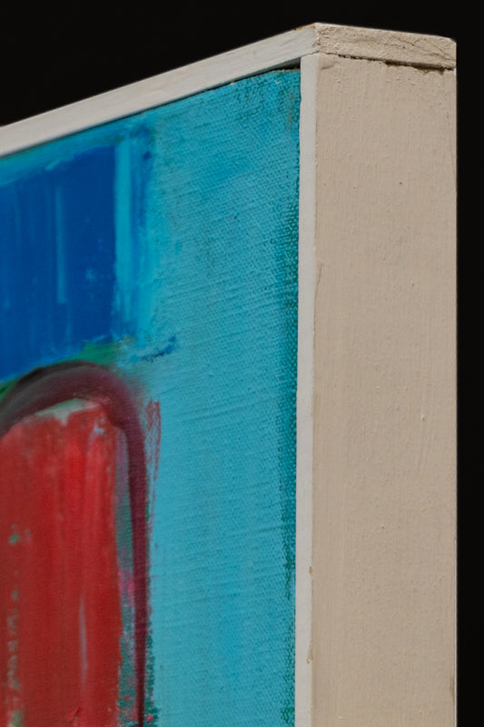 Jacob Ladder (Abstract in Pink, Red, Orange, Yellow, and Blue), Painting, dated 1964