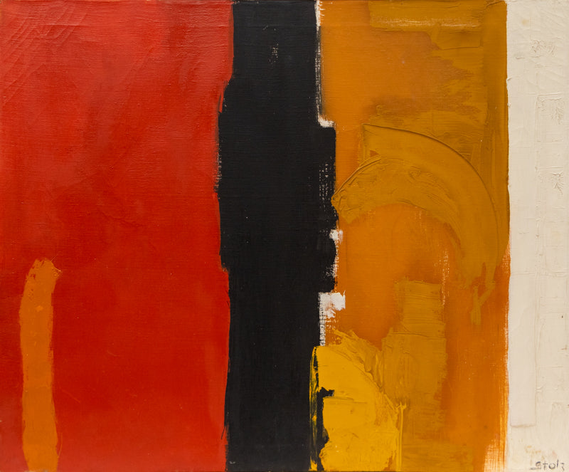 Untitled (Abstract in Red, Black & Orange), Painting