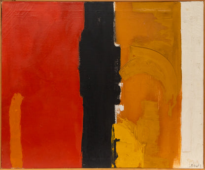Untitled (Abstract in Red, Black & Orange), Painting