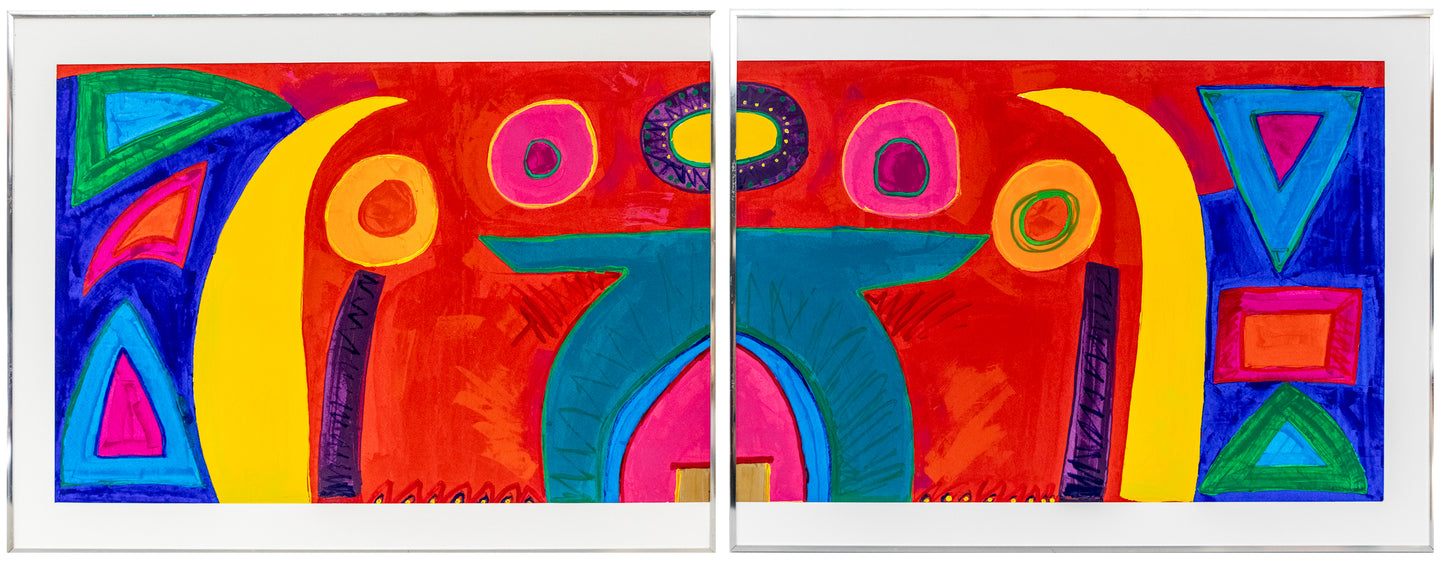 Daniel Gelakoska (1945-2015) artwork for sale. Untitled (Abstract Diptych), Painting, dated 1998