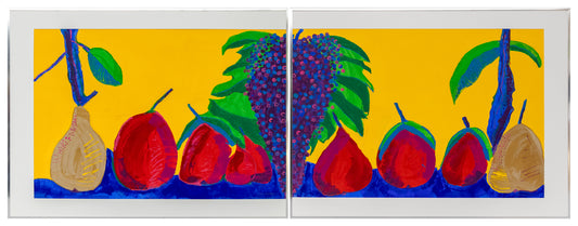 Daniel Gelakoska (1945-2015) artwork for sale. Untitled (Diptych of Fruit), Painting, dated 2000