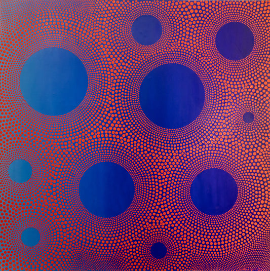 Vance Kirkland (1904-1981) artwork for sale. Blue Openings in Red Space, no 3 (Open Sun Series), Painting, dated 1971