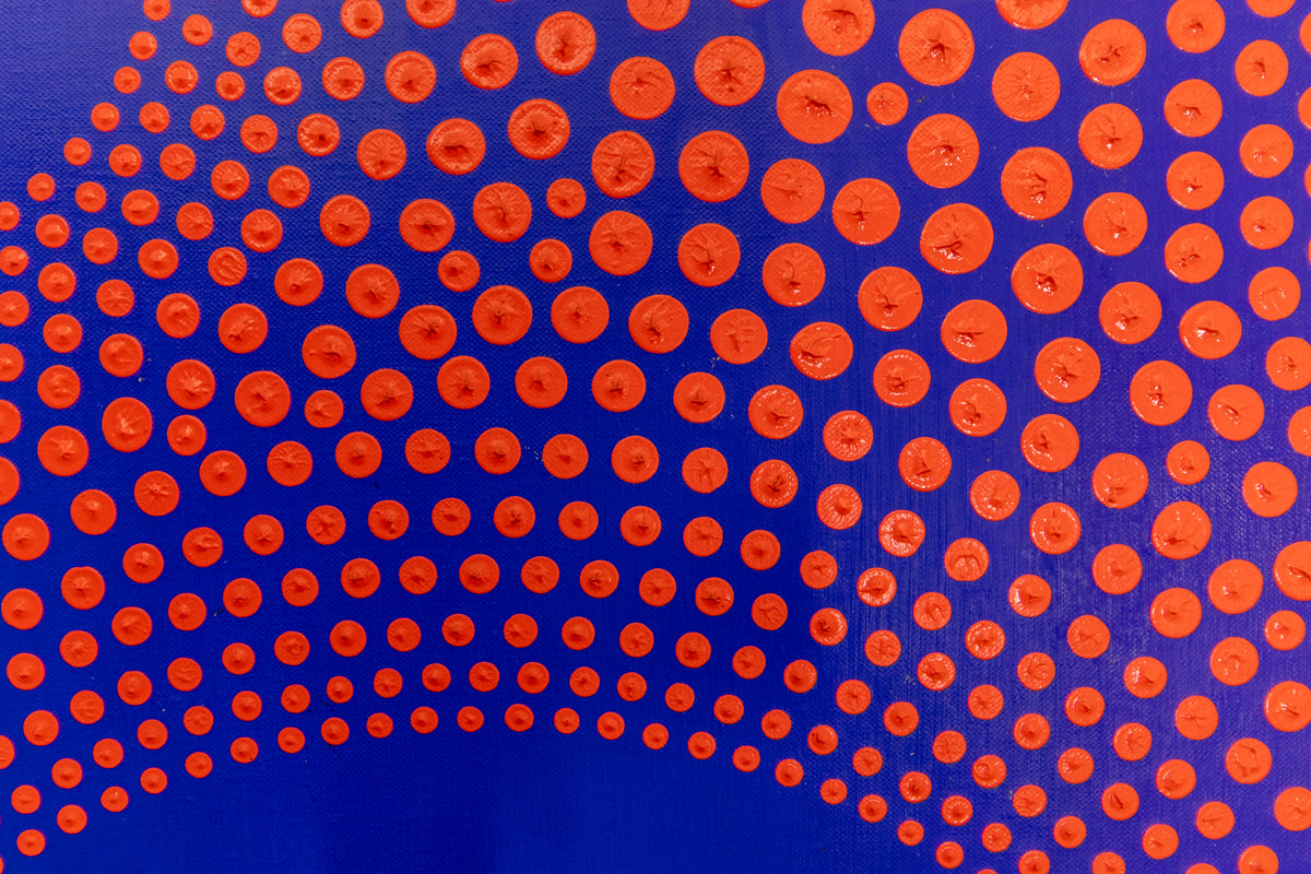 Blue Openings in Red Space, No. 3 (Open Sun Series), Painting, dated 1971