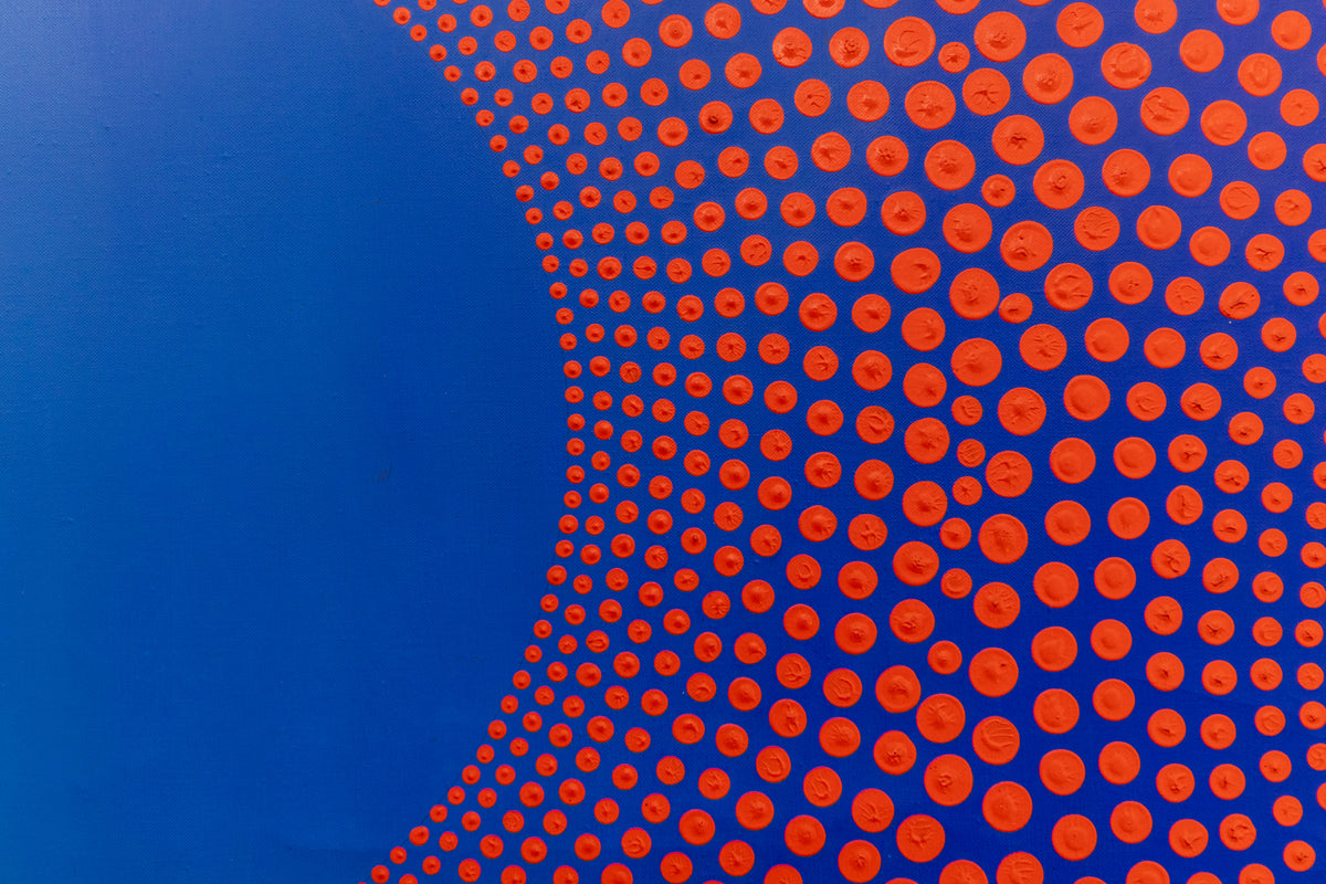 Blue Openings in Red Space, No. 3 (Open Sun Series), Painting, dated 1971