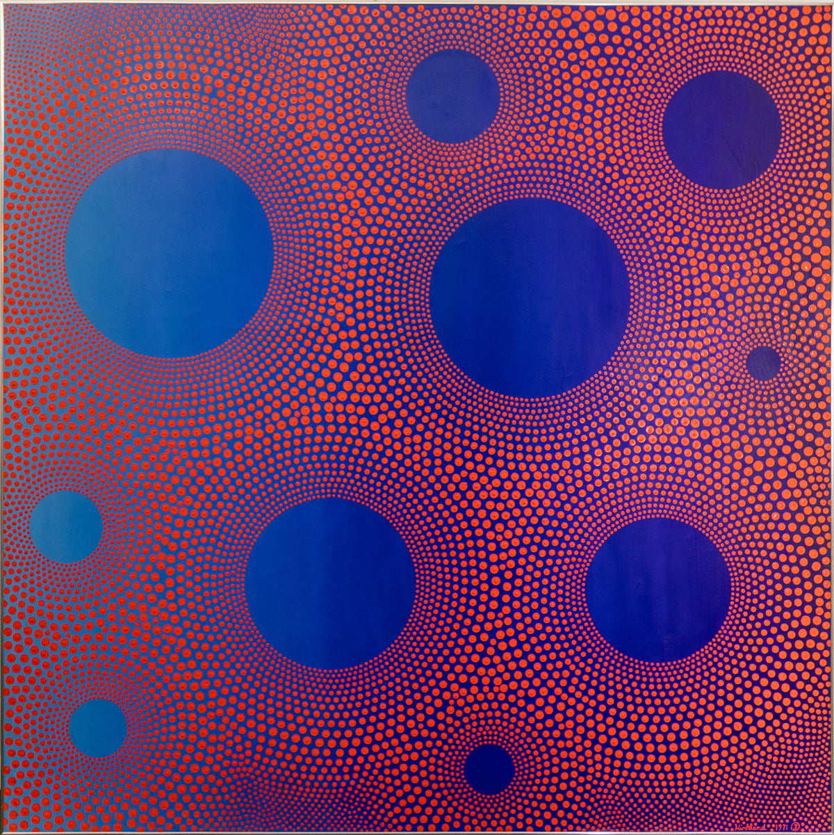 Blue Openings in Red Space, No. 3 (Open Sun Series), Painting, dated 1971