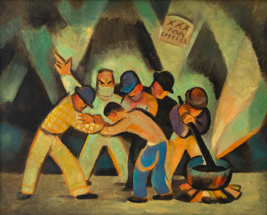 Hugh Weller (1898-1982) artwork for sale. Untitled (Wrestling Match, XXX For Chilis), Painting, circa 1940