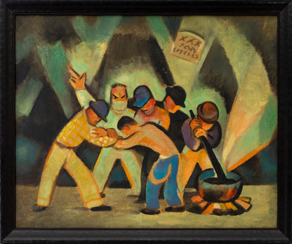 Untitled (Wrestling Match, XXX For Chilis), Painting, circa 1940