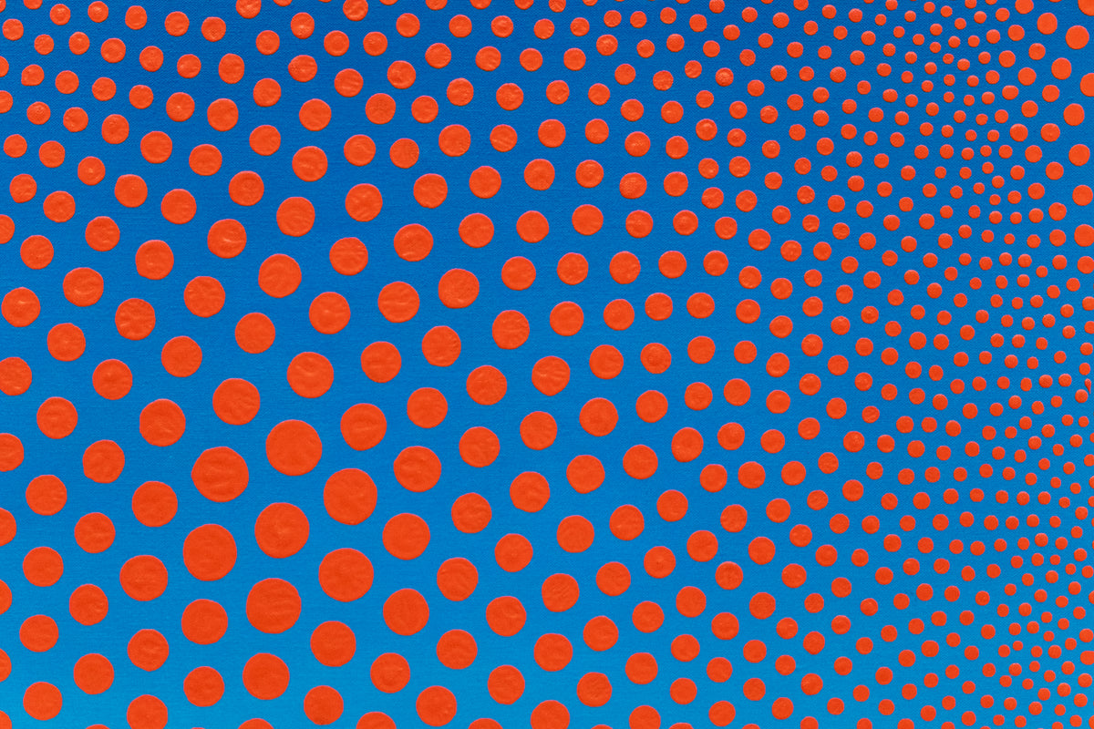 Cadmium Scarlet on Cerulean, No. 8 (Geometric Abstraction), Painting, dated 1968