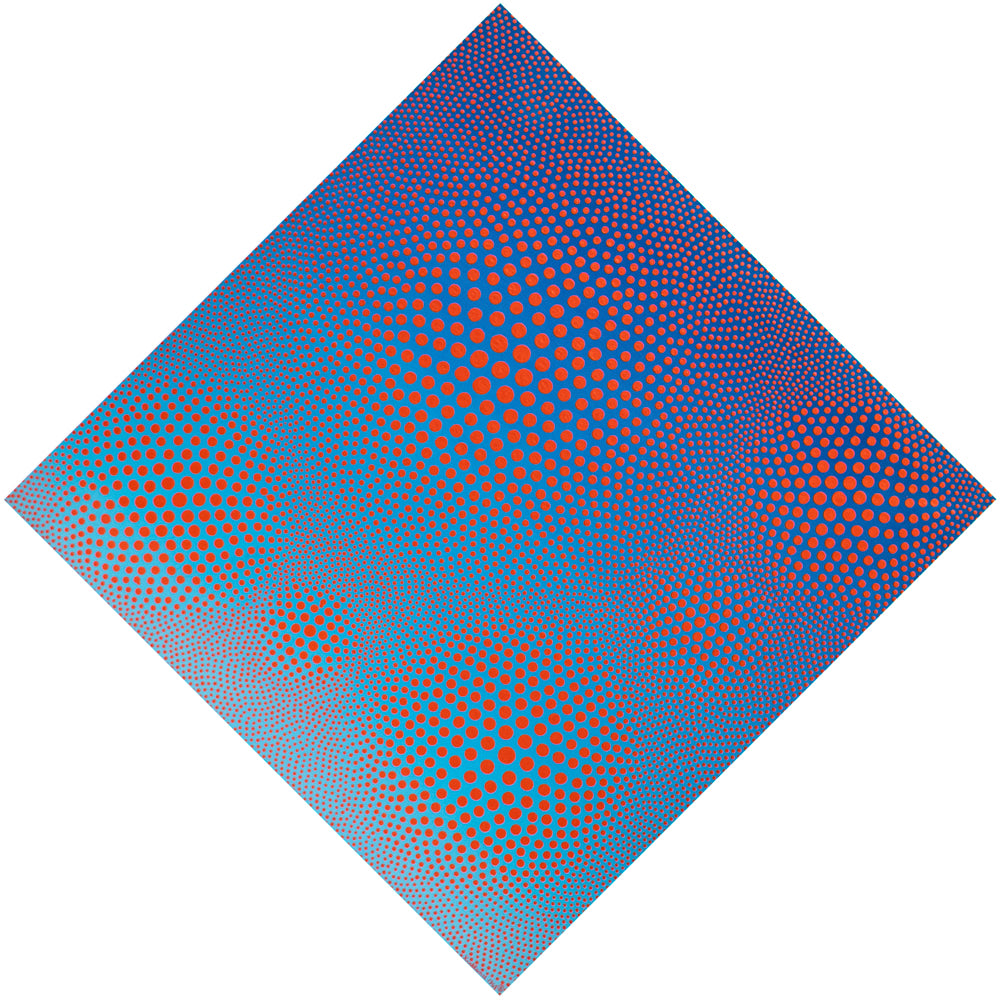 Cadmium Scarlet on Cerulean, No. 8 (Geometric Abstraction), Painting, dated 1968