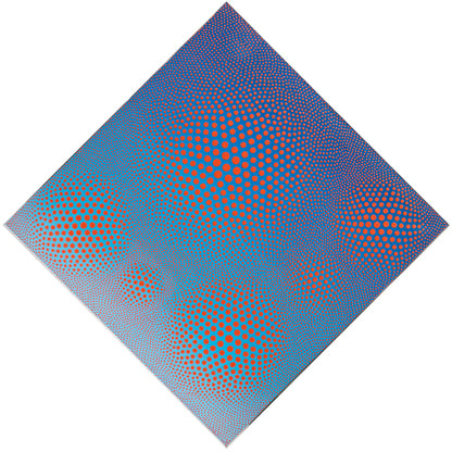 Cadmium Scarlet on Cerulean, No. 8 (Geometric Abstraction), Painting, dated 1968