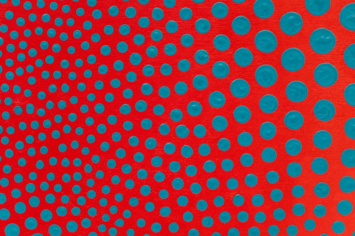 Vibrations of Cerulean on Scarlet, #10, Painting, dated 1968